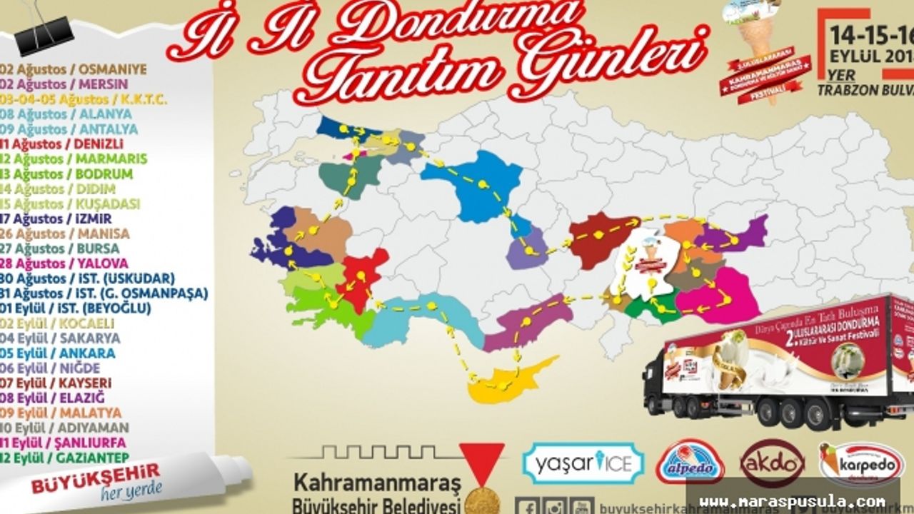 Kahramanmaraş'tan dondurma tırı yola çıktı