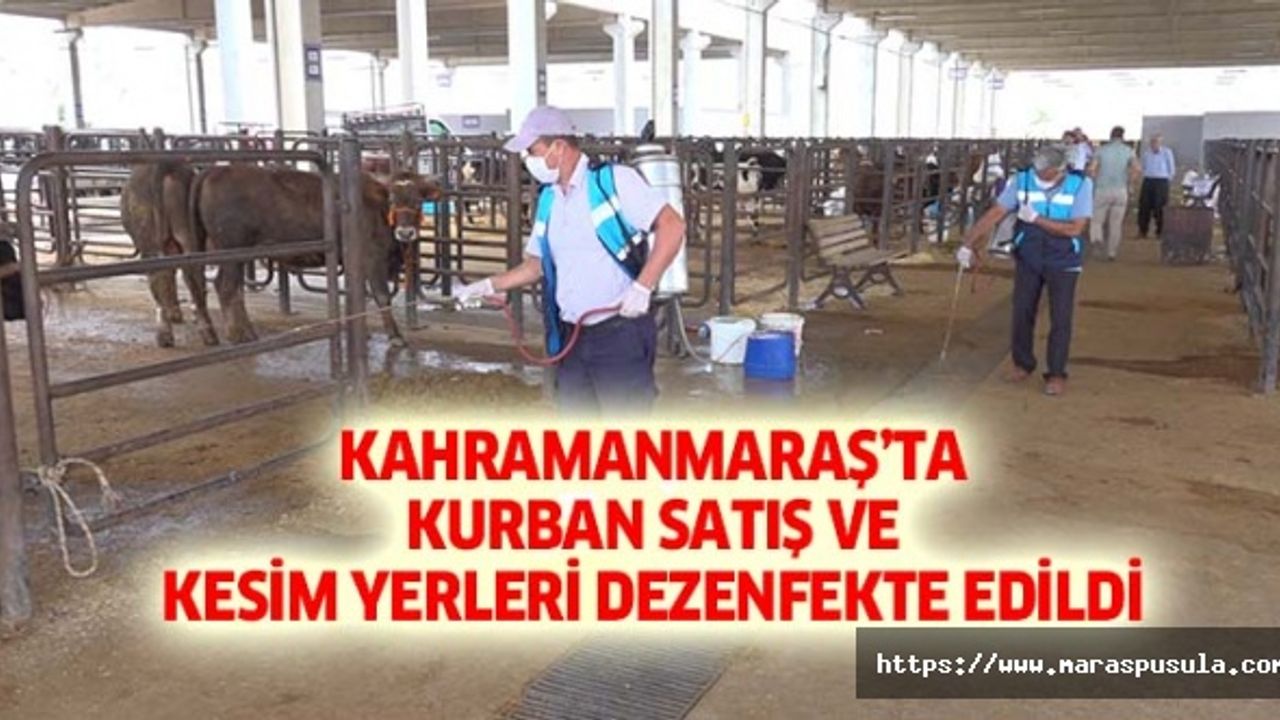 Kahramanmaraş’ta kurban satış ve kesim yerleri dezenfekte edildi