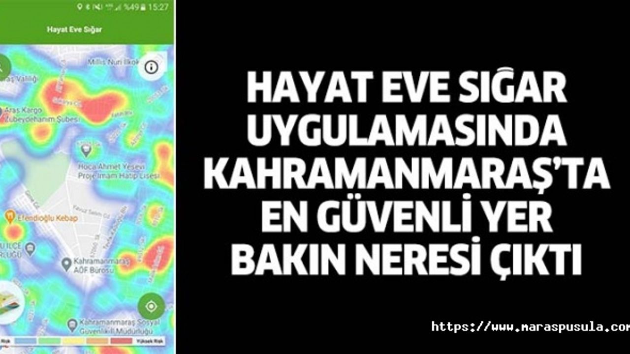 Hayat Eve Sığar Uygulamasında Kahramanmaraş’ta en güvenli yer bakın neresi çıktı