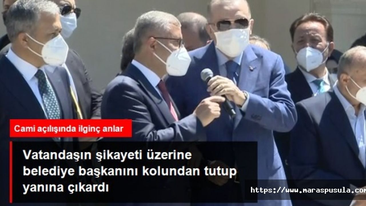 Vatandaş şikayet etti, Cumhurbaşkanı Erdoğan belediye başkanını kolundan tutup yanına çekti