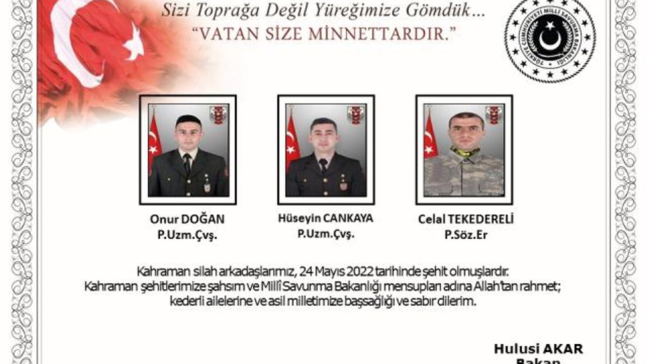 Türkiye yasta! Pençe-Kilit operasyonunda şehit olan 4 askerin kimliği belli oldu
