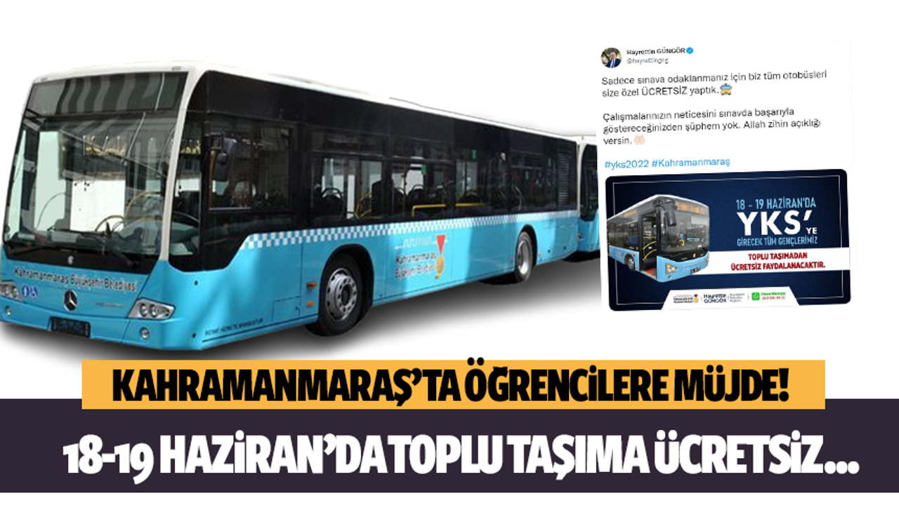 Kahramanmaraş'ta öğrencilere otobüs müjdesi!