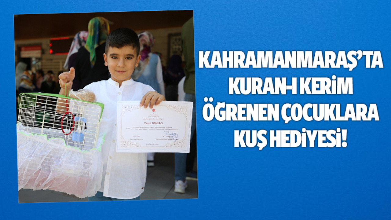 Kahramanmaraş'ta Kur'an-ı Kerim öğrenen çocukların hediyesi muhabbet kuşu oldu