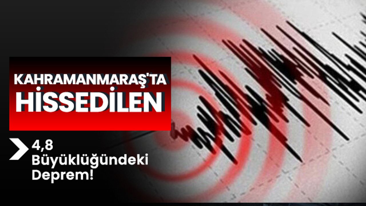Kahramanmaraş'ta Hissedilen 4,8 Büyüklüğündeki Deprem!