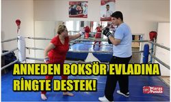 Kahramanmaraş'ta anneden boksör evlada ringde destek