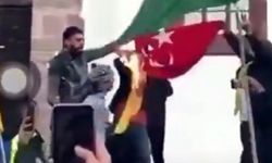 Terör yandaşlarından Türk bayrağına alçak saldırı!