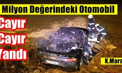 Kahramanmaraş'ta Takla Atan Milyonluk Otomobil Cayır Cayır Yandı