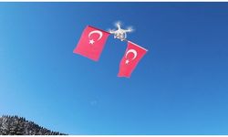 Kahramanmaraş'ta drone ile Türk bayrağını gökyüzünde dalgalandırdı!