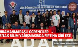Kahramanmaraşlı Öğrenciler TÜBİTAK Bilim Yarışmasında Fırtına Gibi Esti
