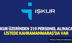 İŞKUR üzerinden 219 personel alınacak, Listede Kahramanmaraş’da var