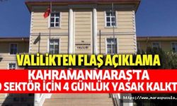 Kahramanmaraş’ta o sektör için 4 günlük yasak kalktı