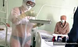 Rus hemşire koronavirüsle böyle mücadele ediyor