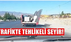 Kahramanmaraş'ta kamyonetin tehlikeli yolculuğu!