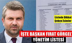 AK Parti İl Başkanı Fırat Görgel'in Yönetim Listesinde Dikkat Çeken İsimler!