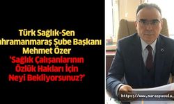 Türk Sağlık-Sen Kahramanmaraş Şube Başkanı Mehmet Özer, ‘Sağlık Çalışanlarının Özlük Hakları İçin Neyi Bekliyorsunuz?’