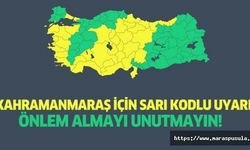Kahramanmaraş için sarı kodlu uyarı, Önlem almayı unutmayın