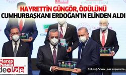Hayrettin Güngör, ödülünü cumhurbaşkanı Erdoğan’ın elinden aldı