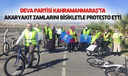 Deva Partisi Kahramanmaraş’ta akaryakıt zamlarını bisikletle protesto etti