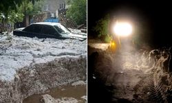 Yozgat'ta 50 cm dolu yağdı, yollar kapandı