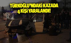 Kahramanmaraş'ta minibüsle otomobilin çarpıştığı kazada 4 kişi yaralandı