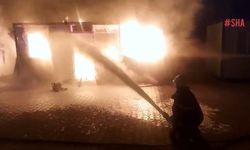 Kahramanmaraş konteyner yangını paniğe neden oldu 