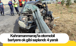 Kahramanmaraş’ta otomobil bariyere ok gibi saplandı: 4 yaralı