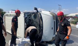 Kahramanmaraş’ta hafif ticari araç yan yattı: 1 yaralı