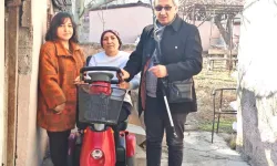 Şiddet mağduru kadına akülü araç