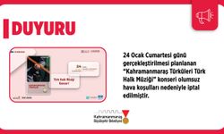 Kahramanmaraş Türküleri konseri iptal edildi: Kar yağışı etkili oldu