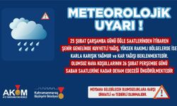 Kahramanmaraş’a kuvvetli yağış ve kar uyarısı