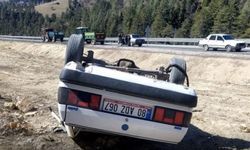 Kahramanmaraş Andırın’da Otomobil Takla Attı