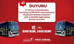 Kahramanmaraş'ta 15 Temmuz'da toplu taşıma ücretsiz!