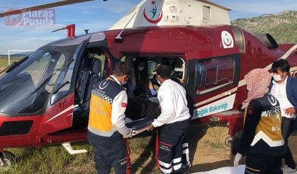 Göksun'daki yaylada rahatsızlanan çoban ambulans helikopterle hastaneye kaldırıldı