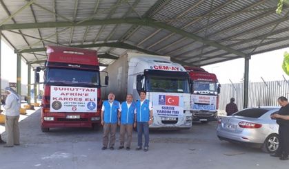 İnsani yardım malzemeleri Suriye’ye gönderildi