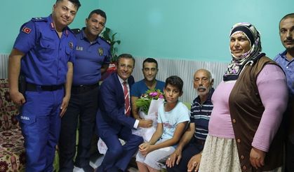 Başkan Pamuk'tan gazi ve ailesine ziyaret