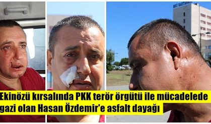 Ekinözü kırsalında PKK terör örgütü ile mücadelede gazi olan Hasan Özdemir'e asfalt dayağı