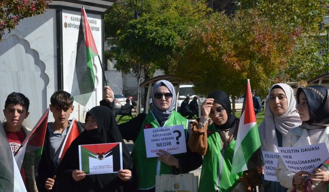 Kahramanmaraş'ta Filistin'e destek gösteri düzenlendi