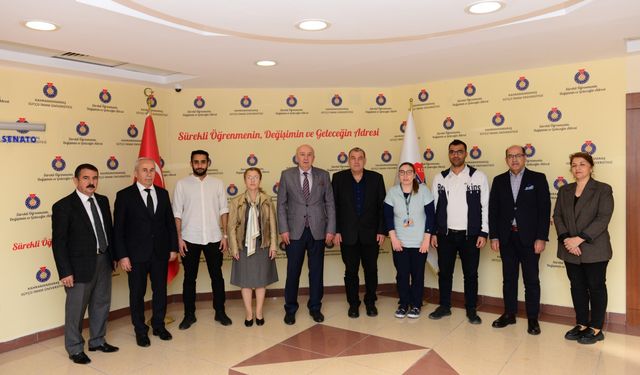 Rektör Yasım, KSÜ’de Eğitim Gören Filistinli Öğrencileri Makamında Ağırladı