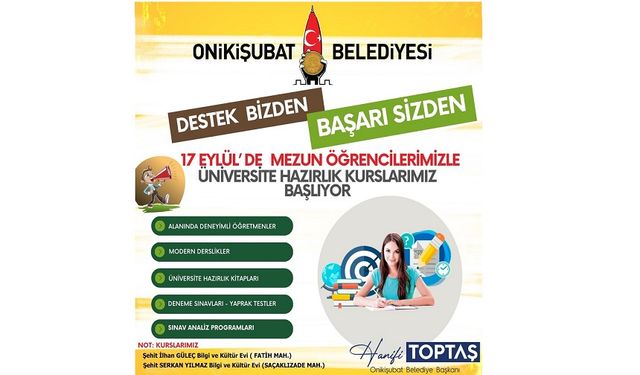 Üniversite yolunda destek Onikişubat Belediyesi’nden, başarı gençlerden