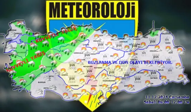 Meteoroloji kuvvetli yağış için hangi illeri uyardı? İşte havanın 11 Aralık raporu...