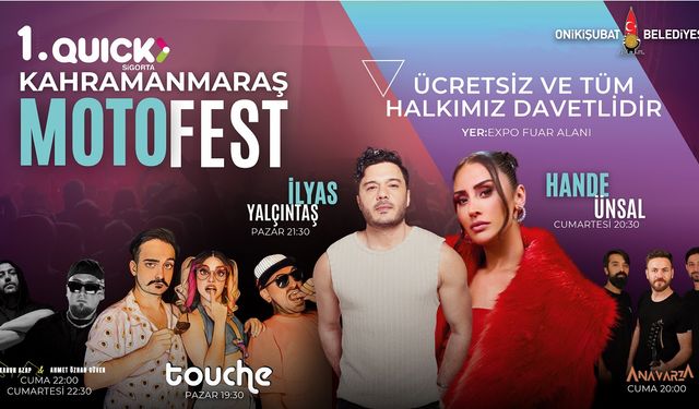 Kahramanmaraşlılara Motosiklet ve Müzik Dolu Üç Gün!