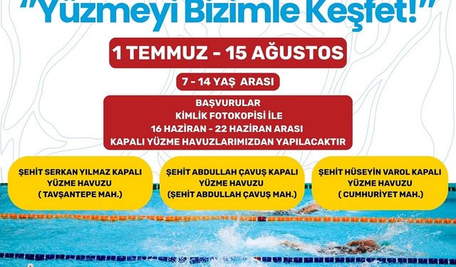 Yüzmeyi Onikişubat’la keşfedecek çocuklara müjde! Kurs başvurular başladı