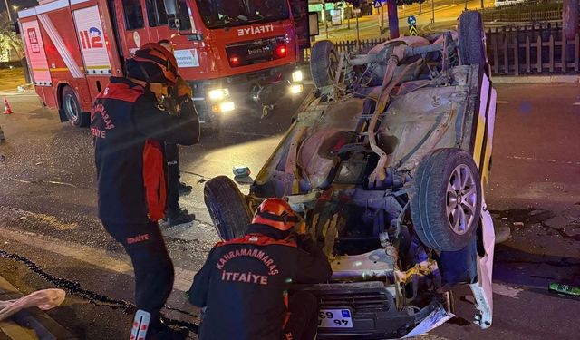 Kahramanmaraş’ta otomobil takla attı: 1 kişi yaralandı