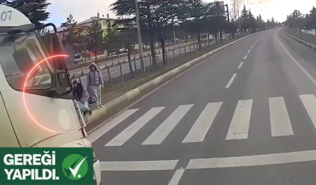 Yaya geçidinde faciqanın eşiğinden dönüldü! Kamyon sürücüsüne gereği yapıldı!