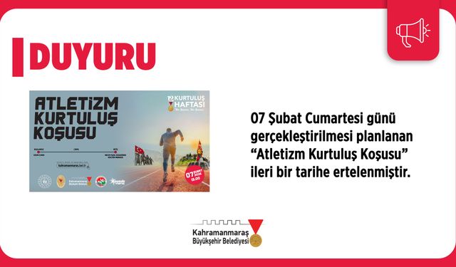 7 Şubat’ta Planlanan “Atletizm Kurtuluş Koşusu” İleri Bir Tarihe Ertelendi!