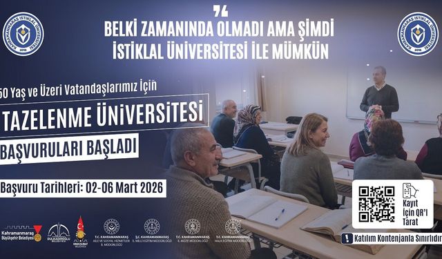 Kahramanmaraş'ta 50 yaş üstüne üniversite fırsatı başladı