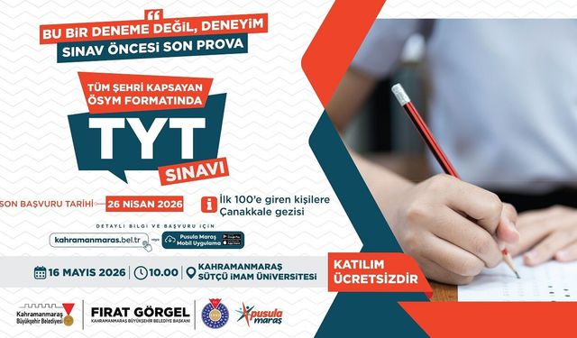 Kahramanmaraş'ta ödüllü TYT deneme sınavı başvuruları başladı