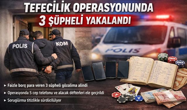 Kahramanmaraş’ta tefecilik operasyonu! 3 gözaltı
