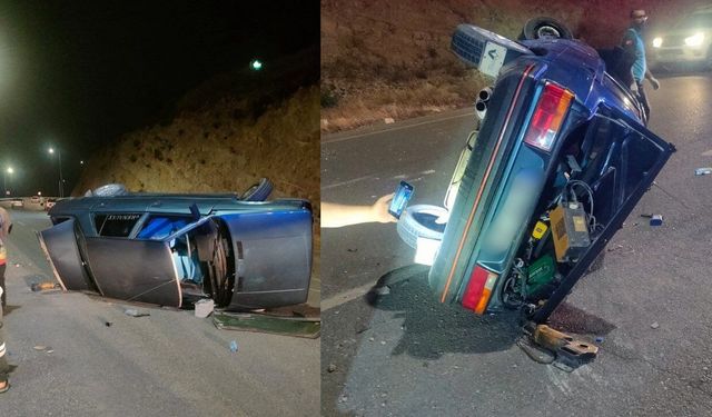 Kahramanmaraş Onikişubat’ta trafik kazası: Otomobil devrildi