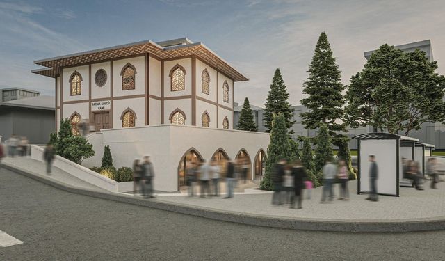 Depremde yıkılan Fatma Gölcü Camii, özgün mimarisiyle hızla yeniden inşa ediliyor